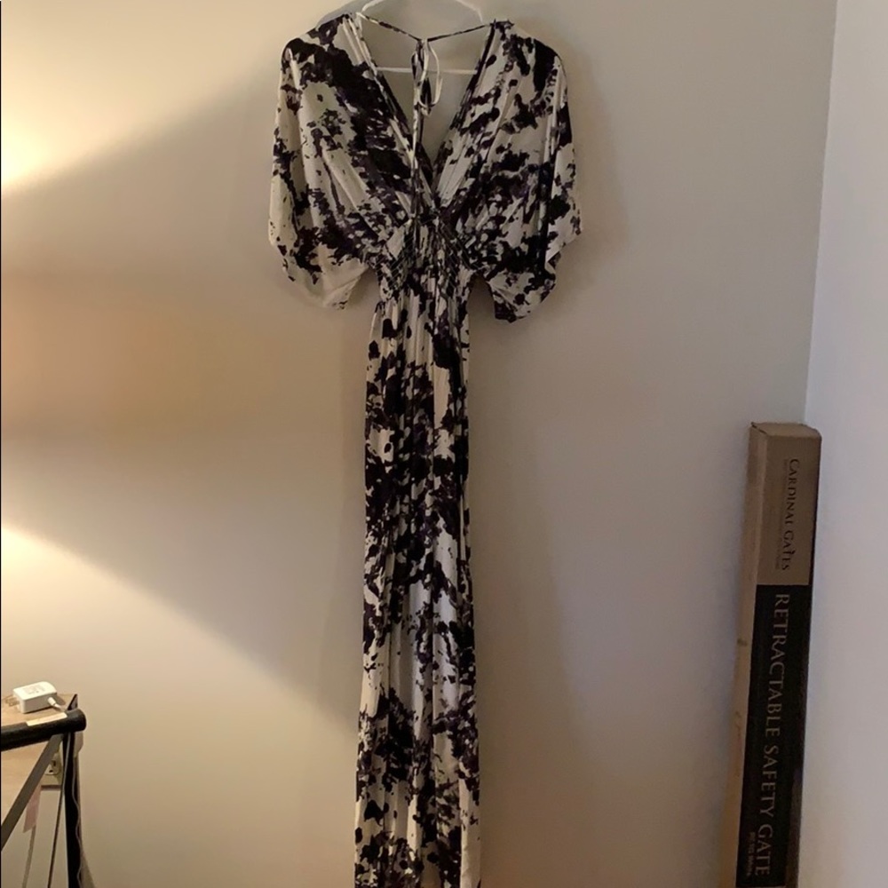 Marbled black and white maxi dress XS